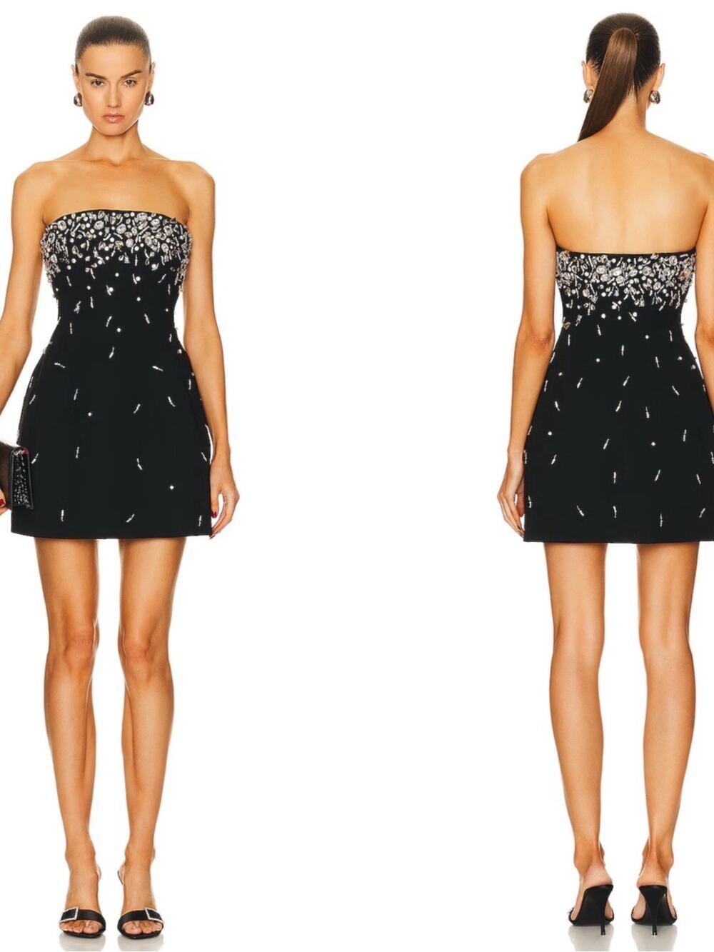 JONATHAN SIMKHAI Arta Bustier Crystal Embellished Strapless Mini Dress Size 0